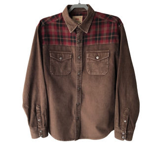Dakota Grizzly Corduroy Flannel Shirt Jacket Mens L Snap Front